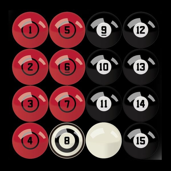 University of Georgia Billiard Balls With Numbers 3