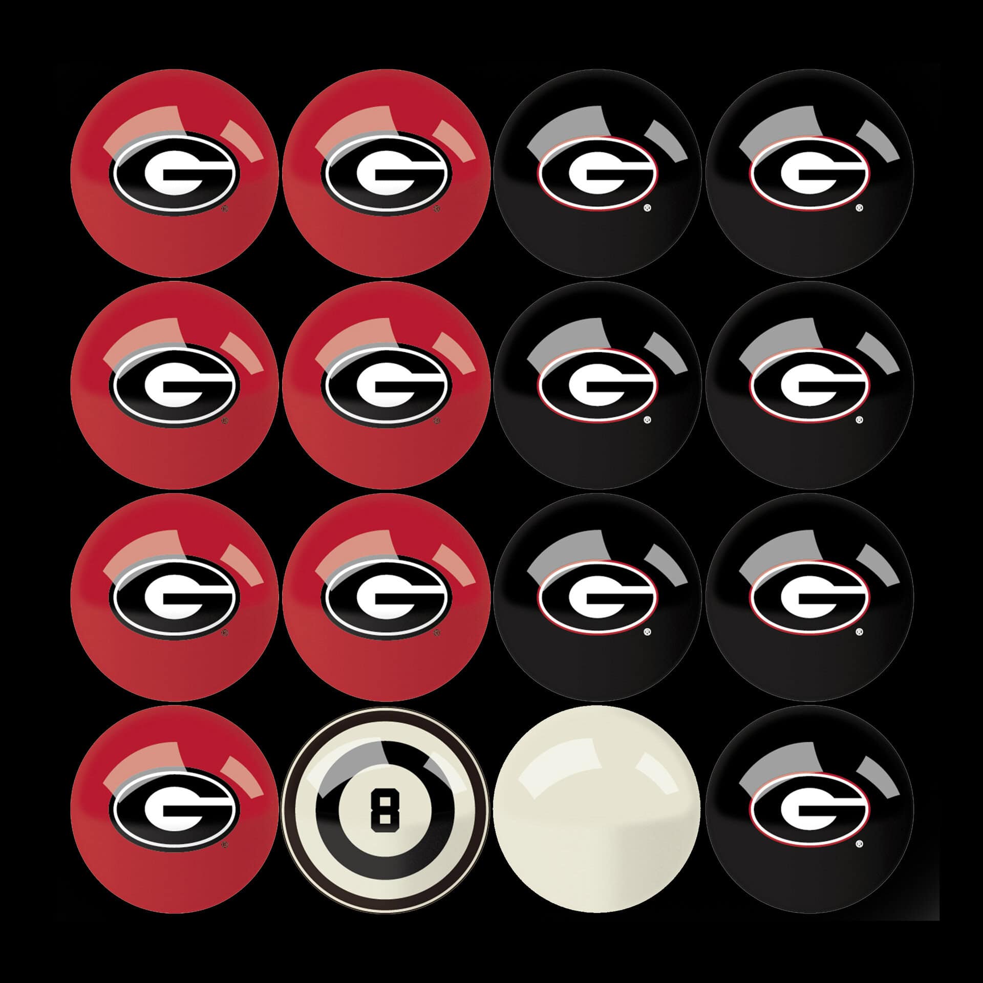 University of Georgia Billiard Balls With Numbers 5 University of Georgia Billiard Balls With Numbers - Image 5