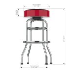 University of Georgia Chrome Bar Stool 12 University of Georgia Chrome Bar Stool