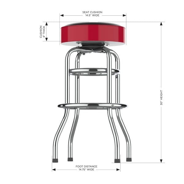 University of Georgia Chrome Bar Stool 4