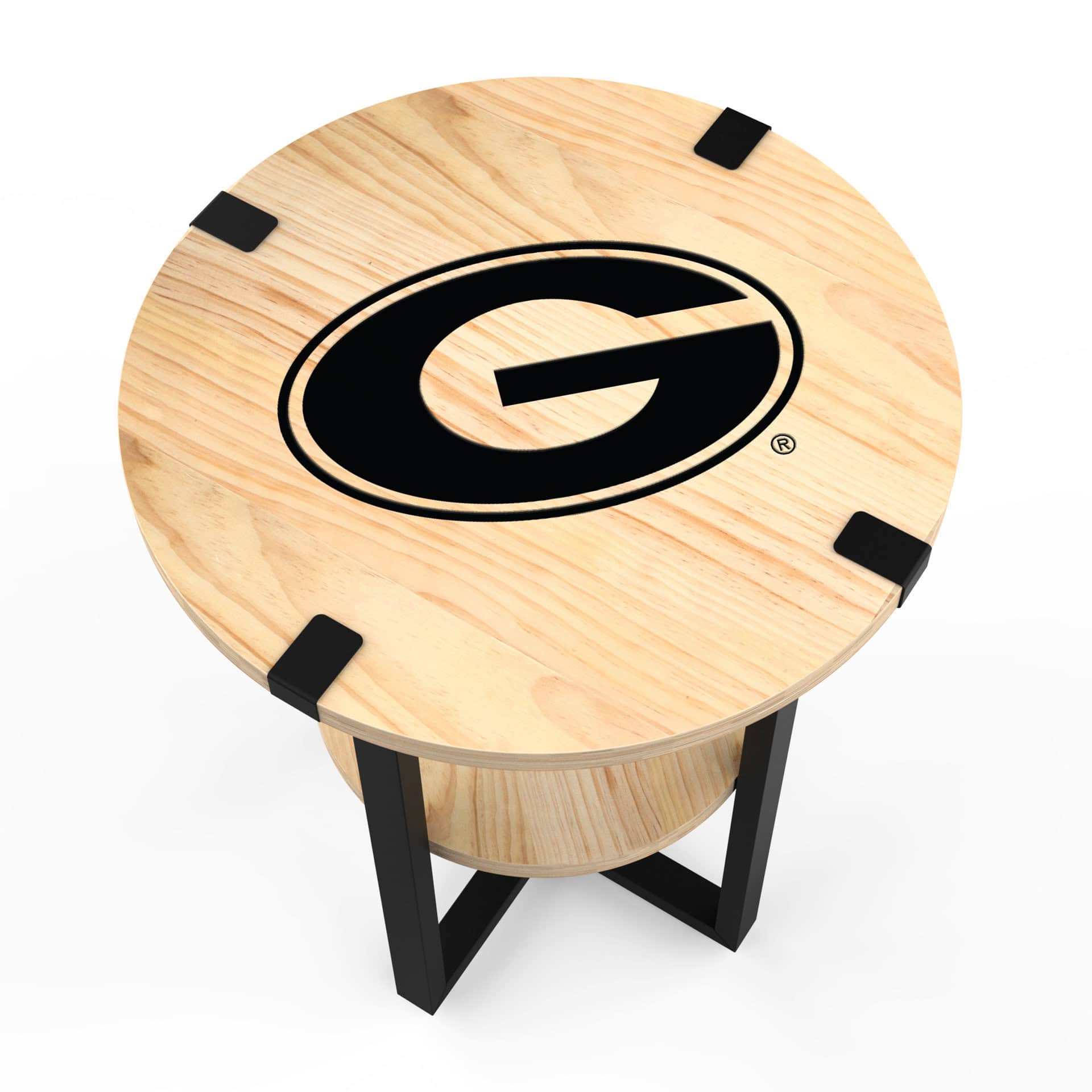 University of Georgia Side Table with Charger 3 University of Georgia Side Table with Charger - Image 3