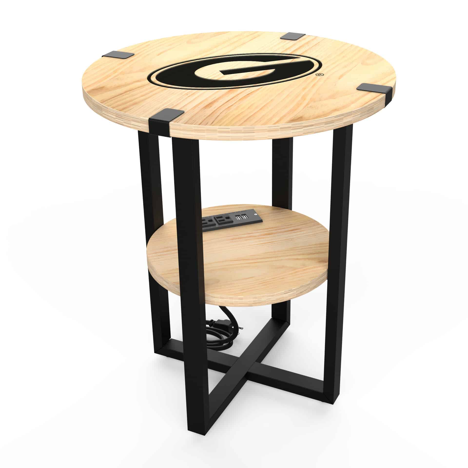 University of Georgia Side Table with Charger 6 University of Georgia Side Table with Charger - Image 6