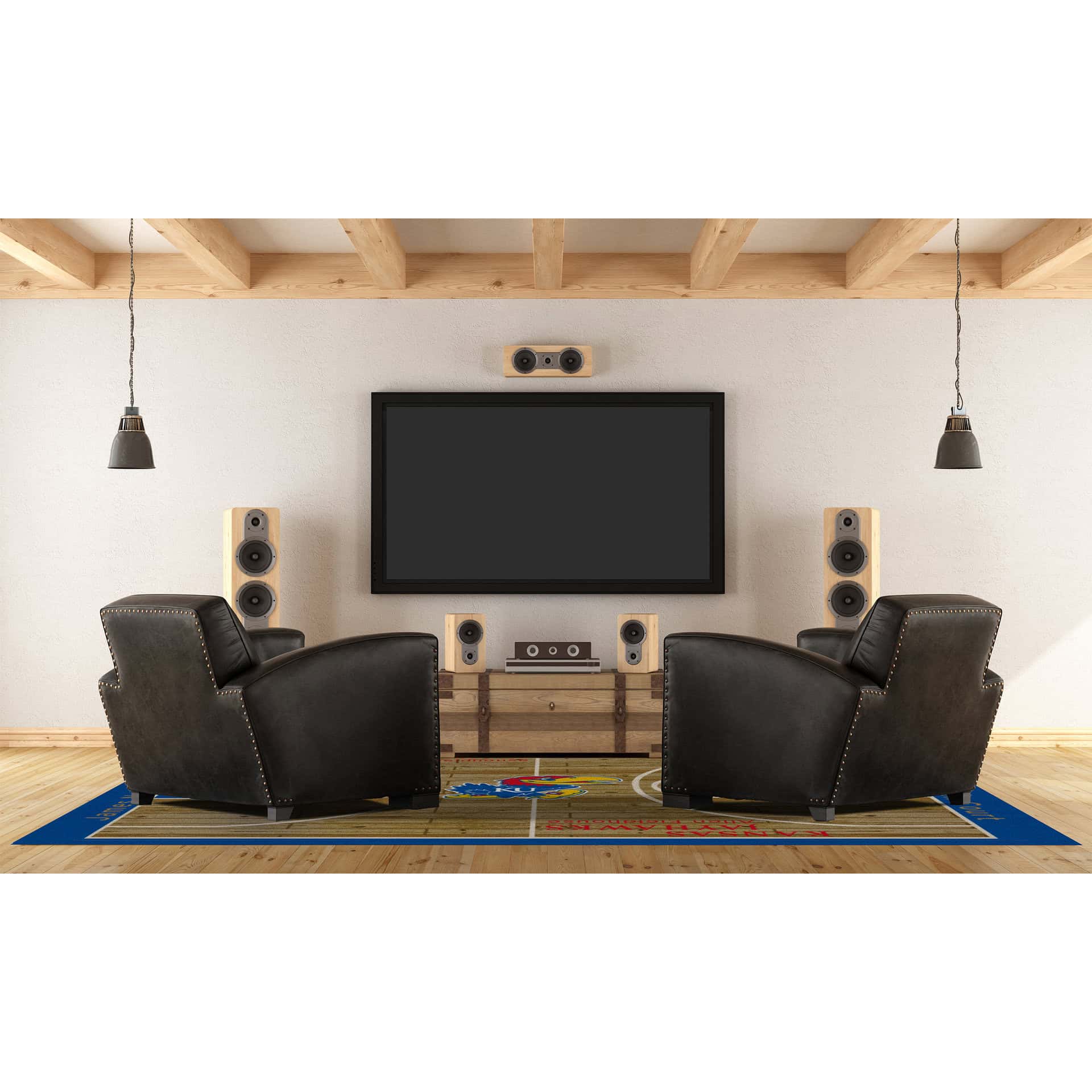 University of Kansas 6x8 Courtside Rug 2 University of Kansas 6x8 Courtside Rug - Image 2