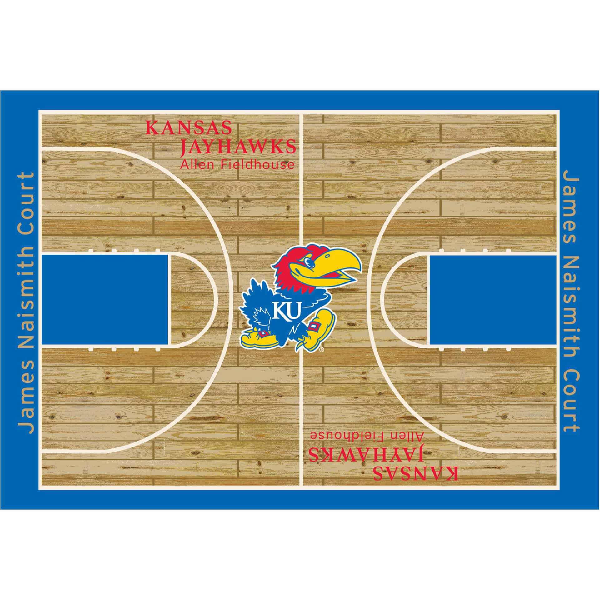 University of Kansas 6x8 Courtside Rug 1 University of Kansas 6x8 Courtside Rug