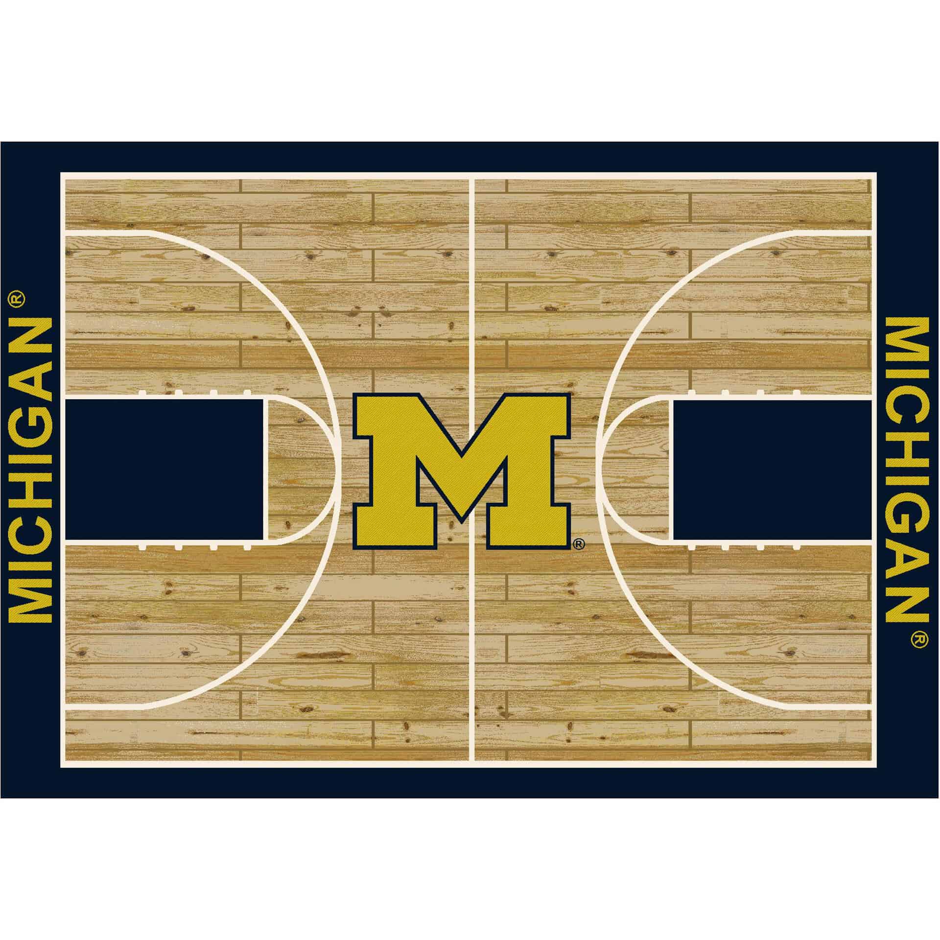 University of Michigan 4x6 Courtside Rug 2 University of Michigan 4x6 Courtside Rug - Image 2