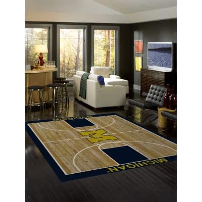 University of Michigan 8x11 Courtside Rug