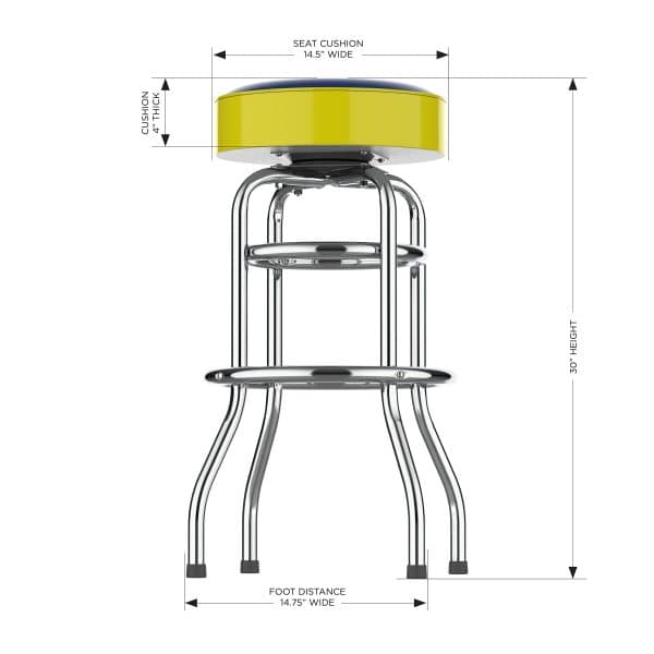 University of Michigan Chrome Bar Stool 1