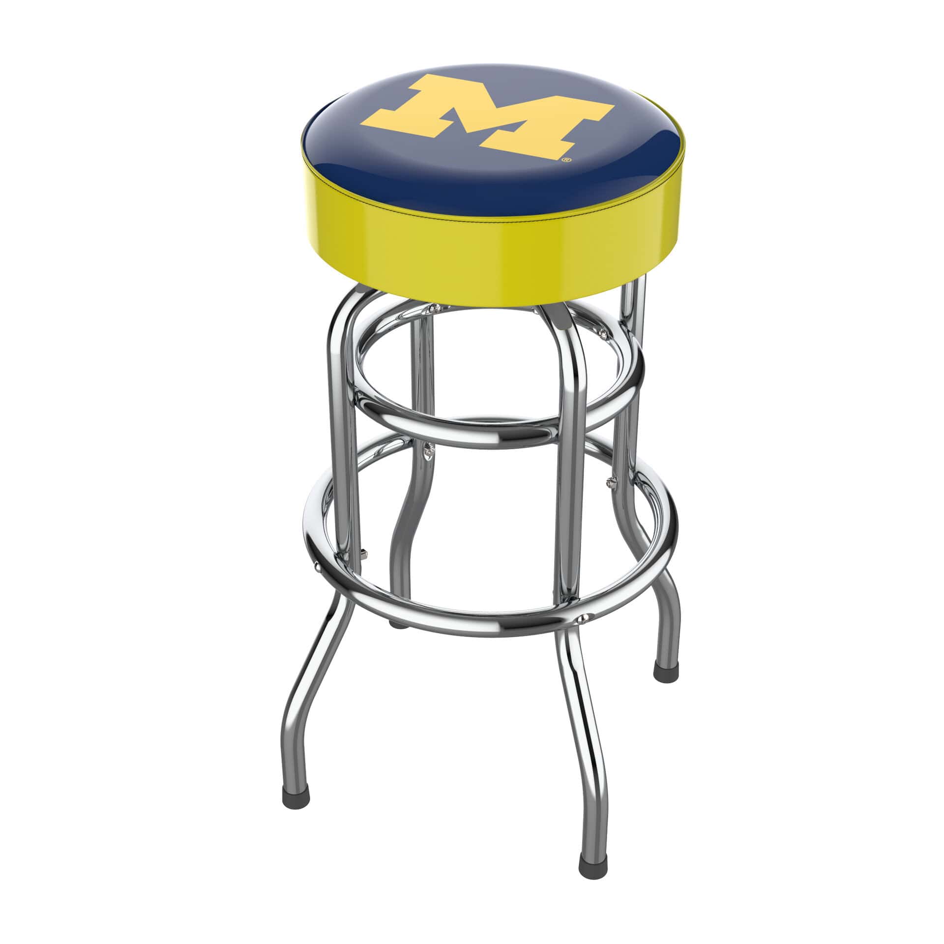 University of Michigan Chrome Bar Stool 5 University of Michigan Chrome Bar Stool - Image 5