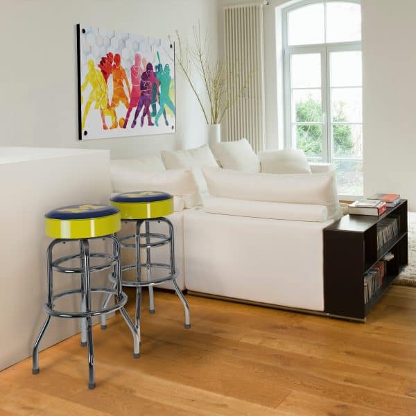 University of Michigan Chrome Bar Stool