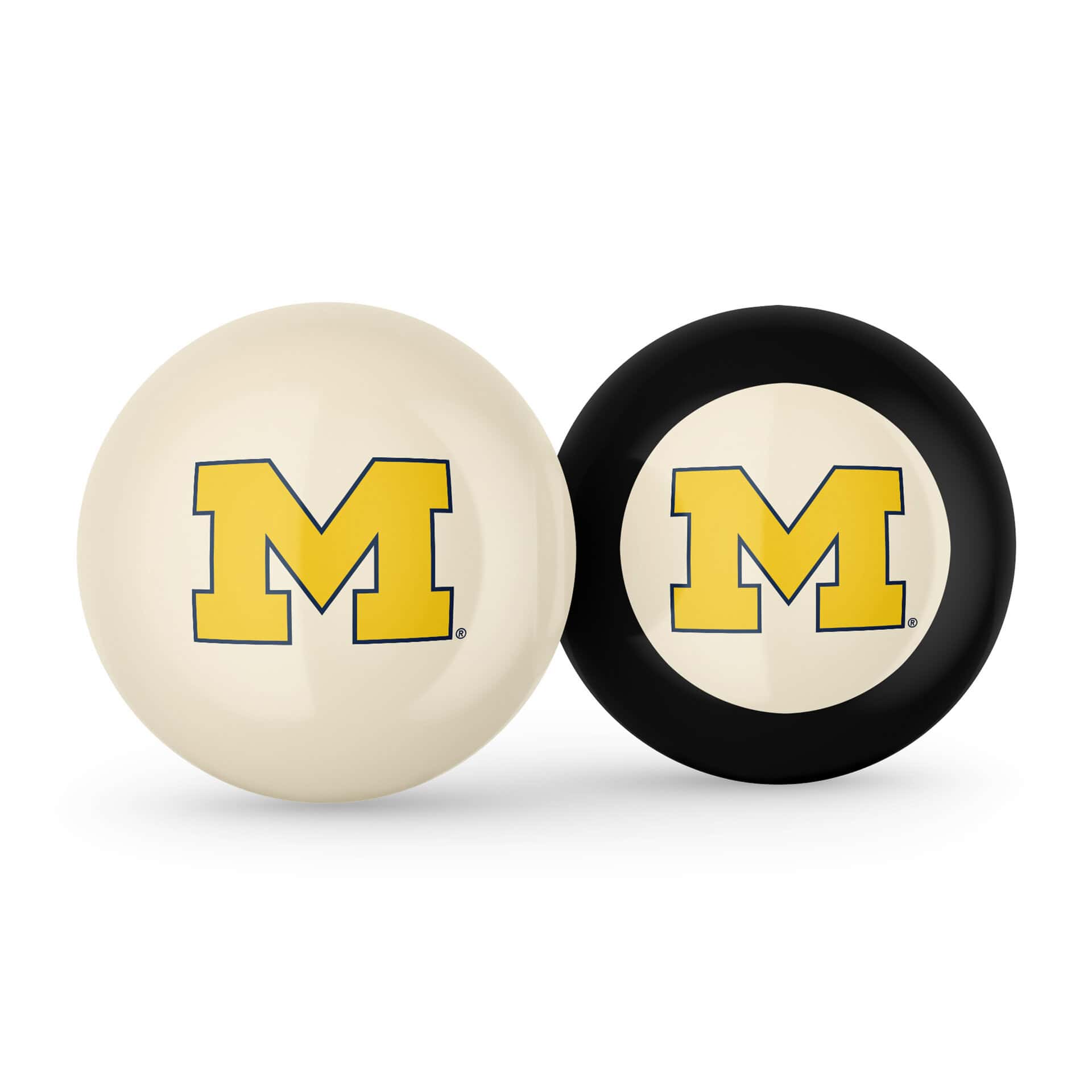 University of Michigan Cue Ball & 8 Ball 3 University of Michigan Cue Ball & 8 Ball - Image 3
