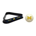 University of Michigan Cue Ball & Ball Rack 6 University of Michigan Cue Ball & Ball Rack