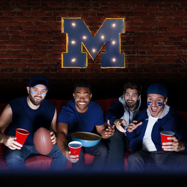 University of Michigan Logo Lighted Recycled Metal Sign 1