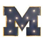 University of Michigan Logo Lighted Recycled Metal Sign 4 University of Michigan Logo Lighted Recycled Metal Sign