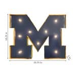 University of Michigan Logo Lighted Recycled Metal Sign 6 University of Michigan Logo Lighted Recycled Metal Sign
