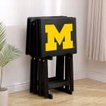 University of Michigan TV Trays W/Stand 5 University of Michigan TV Trays W/Stand