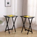 University of Michigan TV Trays W/Stand 6 University of Michigan TV Trays W/Stand
