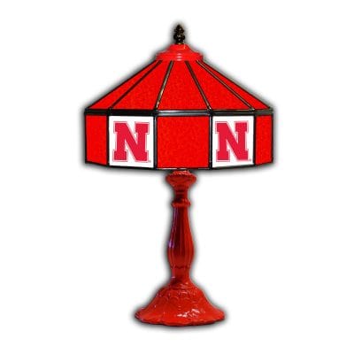 University of Nebraska 21-inch Glass Lamp