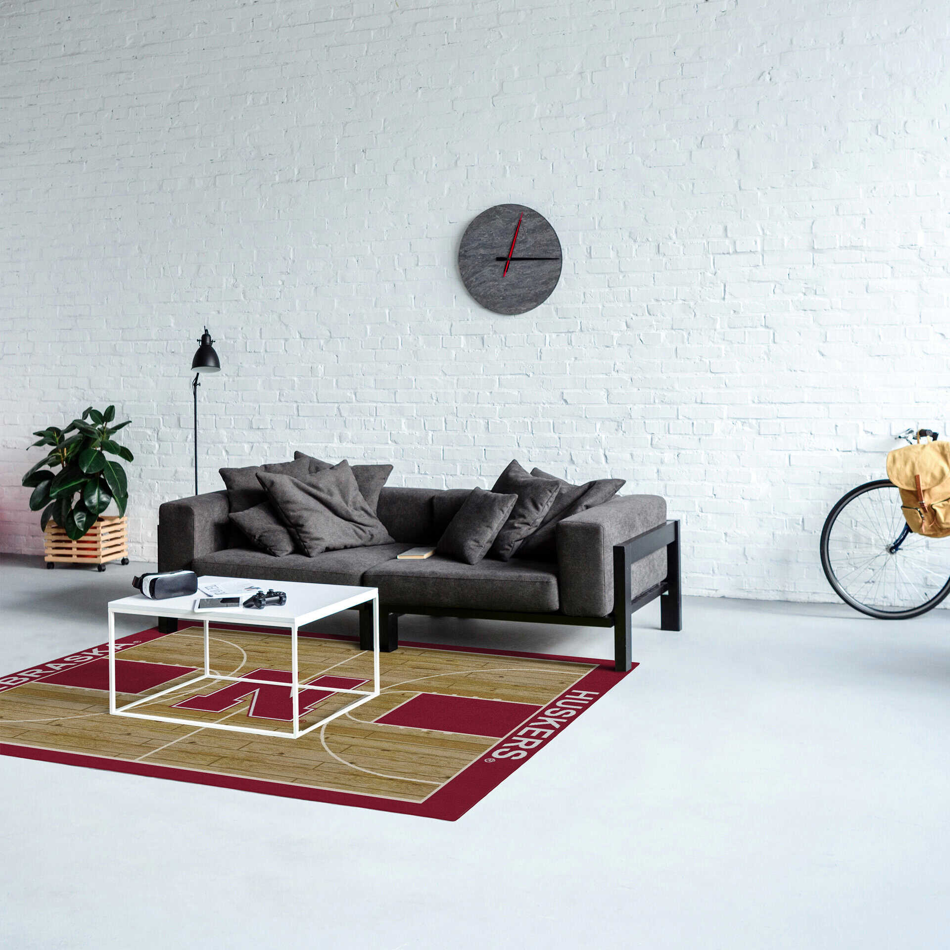 University of Nebraska 4x6 Courtside Rug 2 University of Nebraska 4x6 Courtside Rug - Image 2