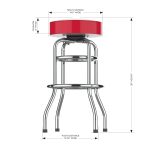 University of Nebraska Chrome Bar Stool