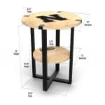 University of Nebraska Side Table with Charger 11 University of Nebraska Side Table with Charger