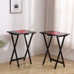 University of Nebraska TV Trays W/Stand 5 University of Nebraska TV Trays W/Stand