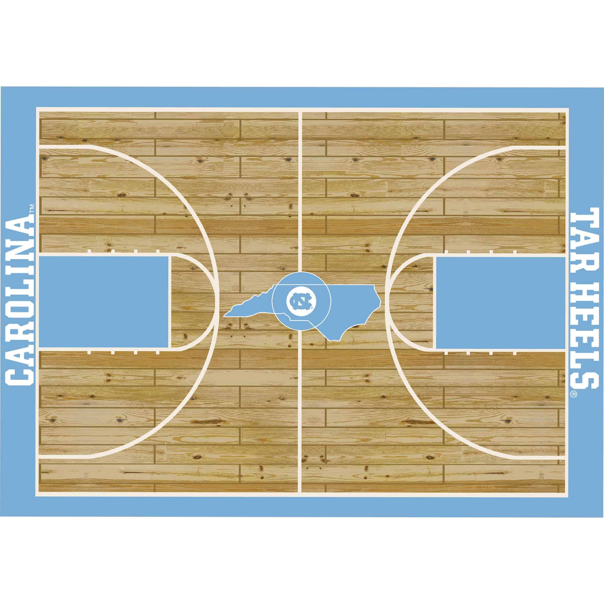 University of North Carolina 8x11 Courtside Rug 2 University of North Carolina 8x11 Courtside Rug - Image 2