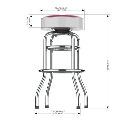 University of Wisconsin Chrome Bar Stool