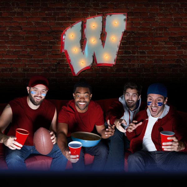 University of Wisconsin Logo Lighted Recycled Metal Sign 2