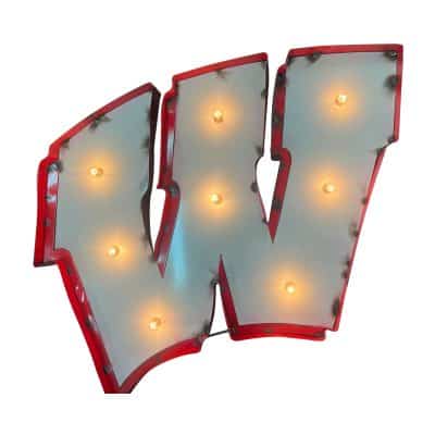University of Wisconsin Logo Lighted Recycled Metal Sign