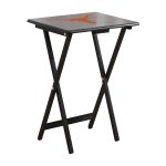 Unversity of Texas TV Trays W/Stand 4 Unversity of Texas TV Trays W/Stand