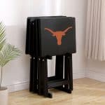 Unversity of Texas TV Trays W/Stand 6 Unversity of Texas TV Trays W/Stand