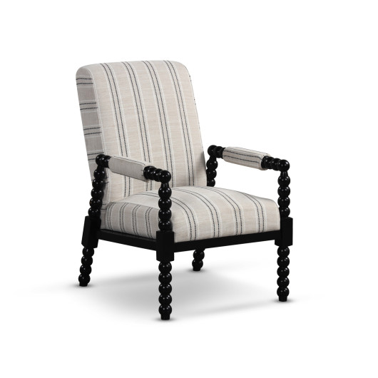 Beige Linen Upholstered Accent Chair with Rubber Wood Frame 3 Beige Linen Upholstered Accent Chair with Rubber Wood Frame - Image 3