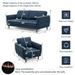 Upholstered Sofa and Chair Set with Removable Cushion Covers (Set of 2)