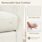 Velvet Barrel Chair with Ottoman and Footrest Beige (Set of 2) 13 Velvet Barrel Chair with Ottoman and Footrest Beige (Set of 2)