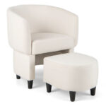 Velvet Barrel Chair with Ottoman and Space-Saving Design 10 Velvet Barrel Chair with Ottoman and Space-Saving Design