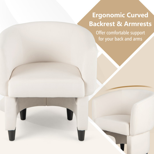 Velvet Barrel Chair with Ottoman and Space-Saving Design 5 Velvet Barrel Chair with Ottoman and Space-Saving Design - Image 5