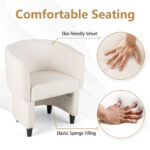Velvet Barrel Chair with Ottoman and Space-Saving Design 13 Velvet Barrel Chair with Ottoman and Space-Saving Design