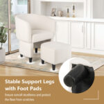 Velvet Barrel Chair with Ottoman and Space-Saving Design 14 Velvet Barrel Chair with Ottoman and Space-Saving Design