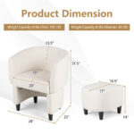 Velvet Barrel Chair with Ottoman and Space-Saving Design 11 Velvet Barrel Chair with Ottoman and Space-Saving Design