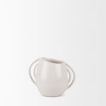 Urvi Short Off White Speckled Asymmetrical Ceramic Vase