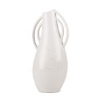 Urvi Tall Off White Speckled Asymmetrical Ceramic Vase