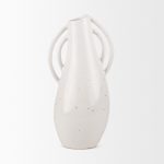 Urvi Tall Off White Speckled Asymmetrical Ceramic Vase