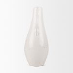 Urvi Tall Off White Speckled Asymmetrical Ceramic Vase