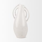 Urvi Tall Off White Speckled Asymmetrical Ceramic Vase