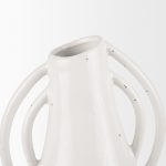 Urvi Tall Off White Speckled Asymmetrical Ceramic Vase