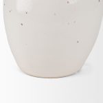 Urvi Tall Off White Speckled Asymmetrical Ceramic Vase