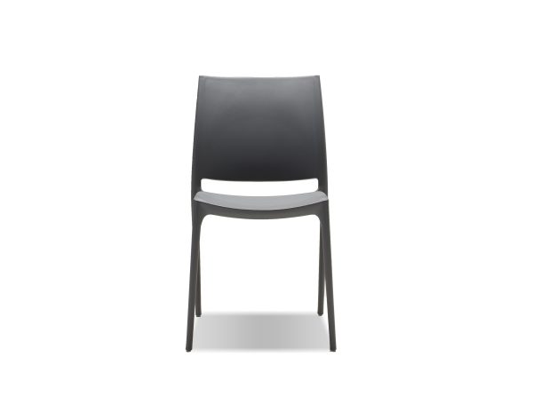 VATA Grey Polypropylene Indoor Outdoor Stackable Dining Chairs 1 2