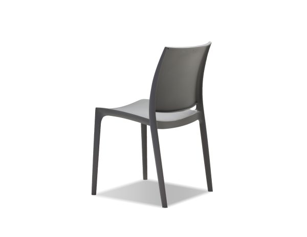 VATA Grey Polypropylene Indoor Outdoor Stackable Dining Chairs 2 2