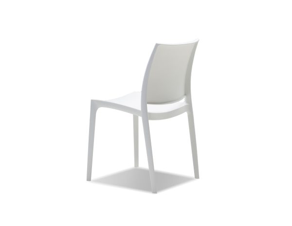 VATA White Polypropylene Indoor Outdoor Stackable Dining Chairs 2 2