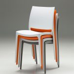 VATA White Polypropylene Indoor Outdoor Stackable Dining Chairs